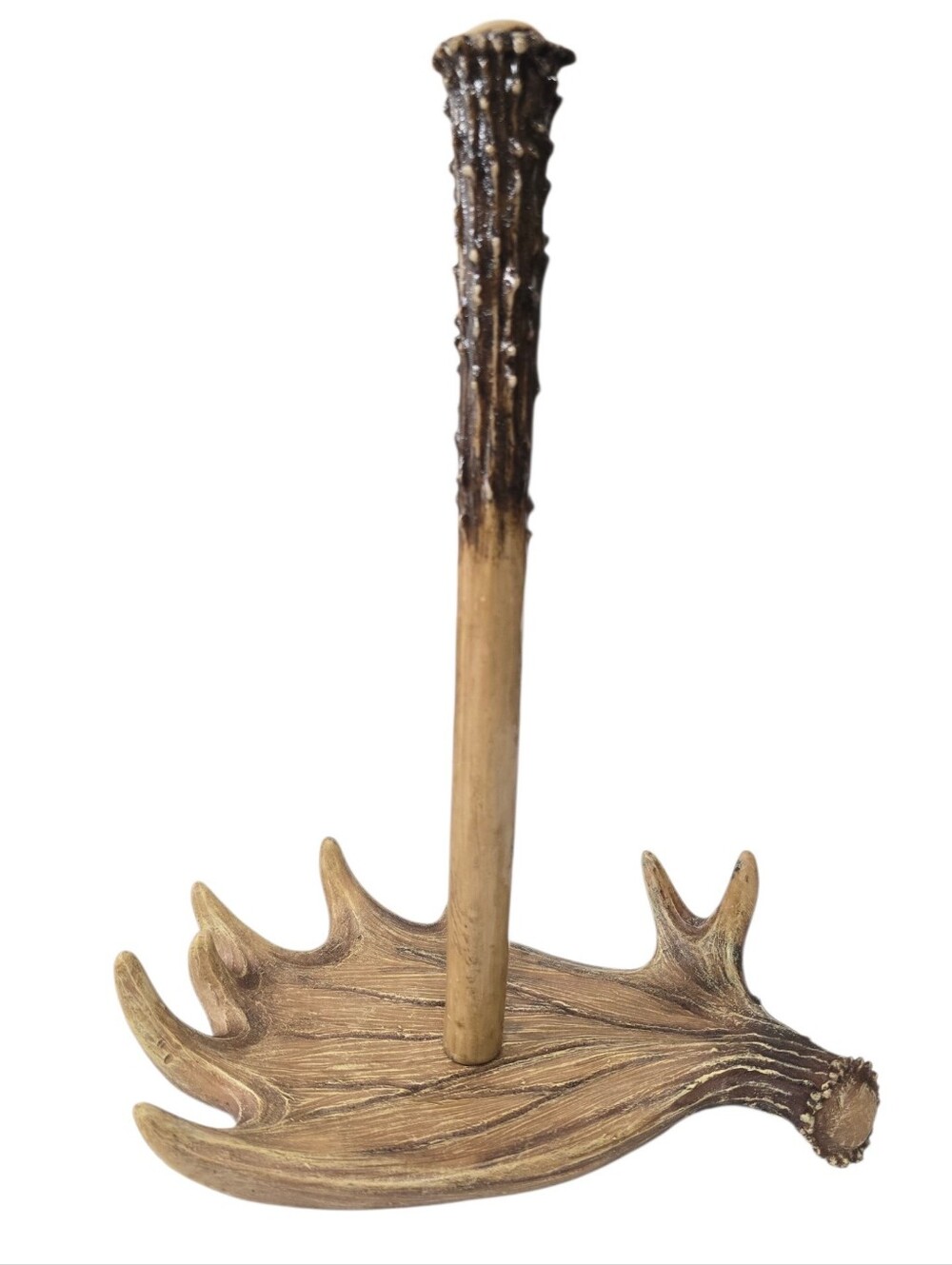 Antler-Style Paper Towel Stand in Brown